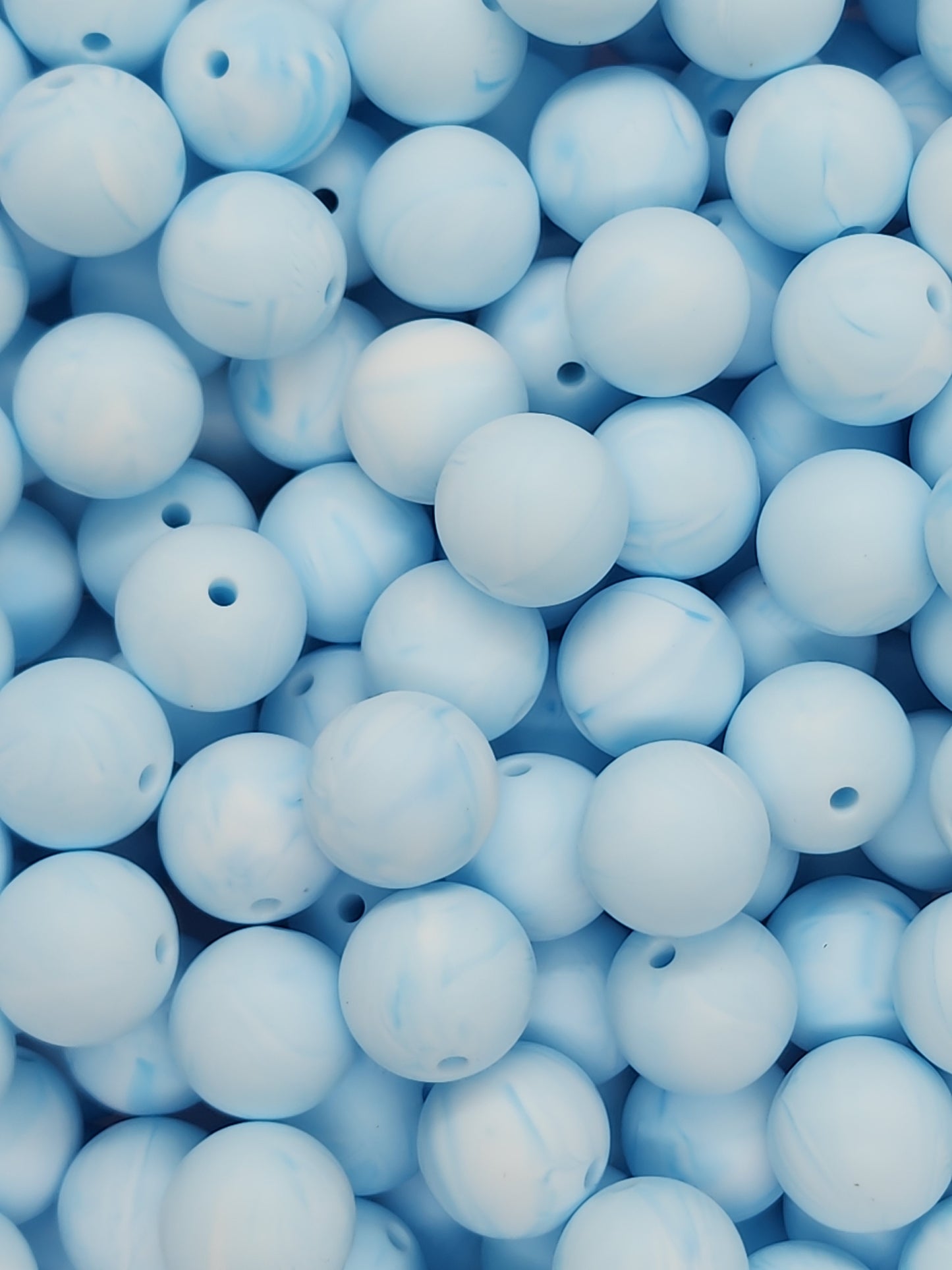 29. Marble Blue 15mm Silicone Beads