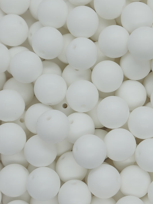 7. White 15mm Silicone Beads