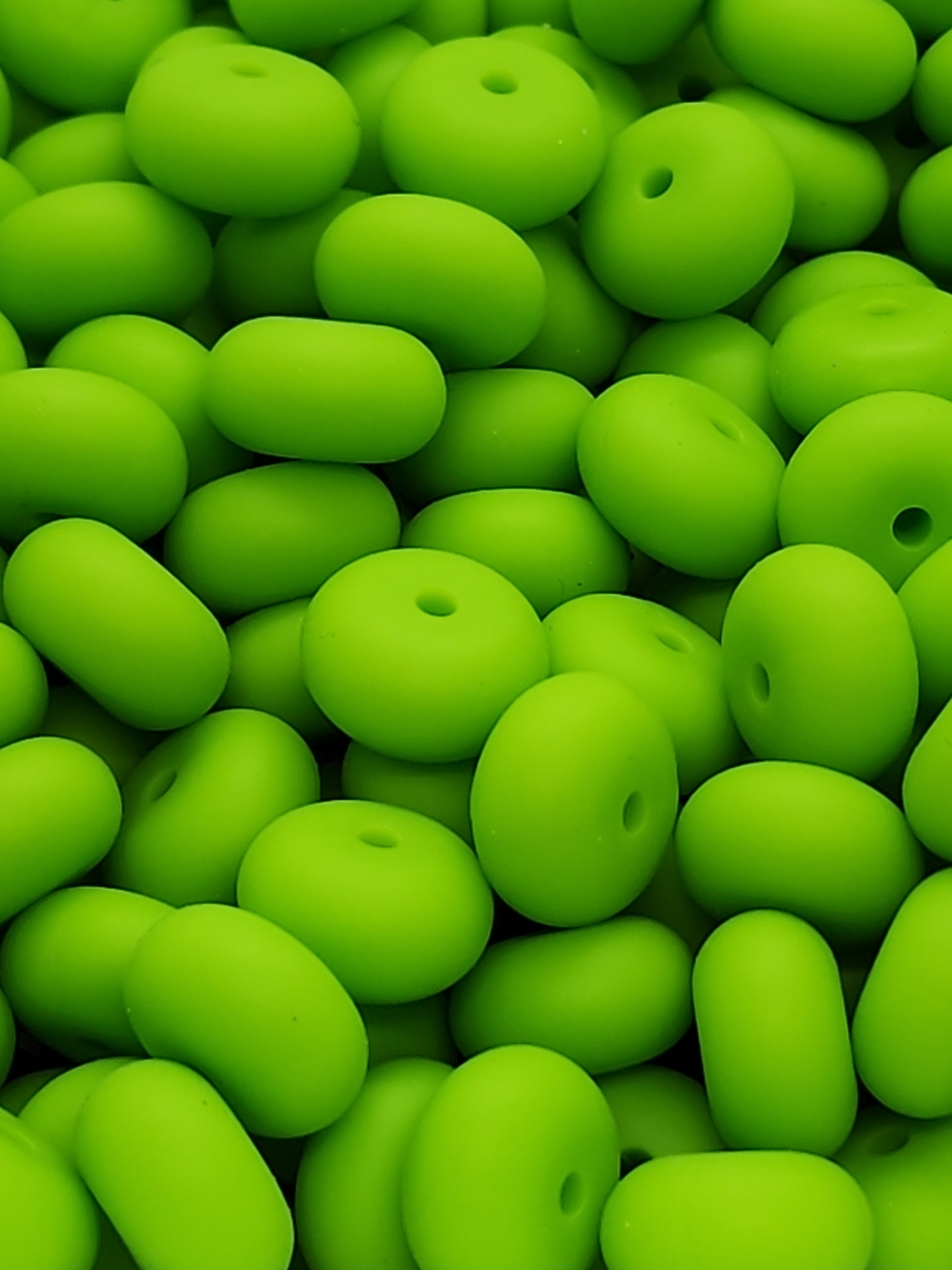 22. Fluorescent Green Abacus Silicone Beads