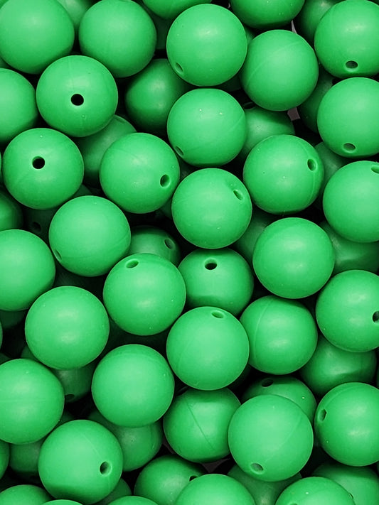 10. Green 15mm Silicone Beads