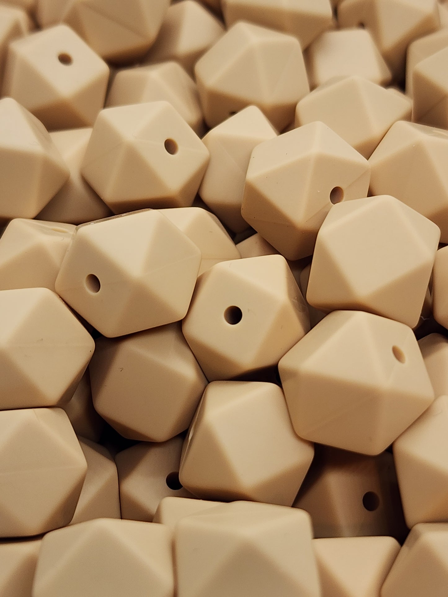 27. Cream Hexagon Silicone Beads