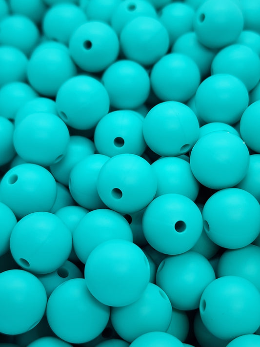 4. Turquoise 12mm Silicone Beads