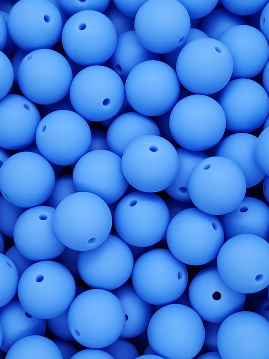 8. Blue 15mm Silicone Beads