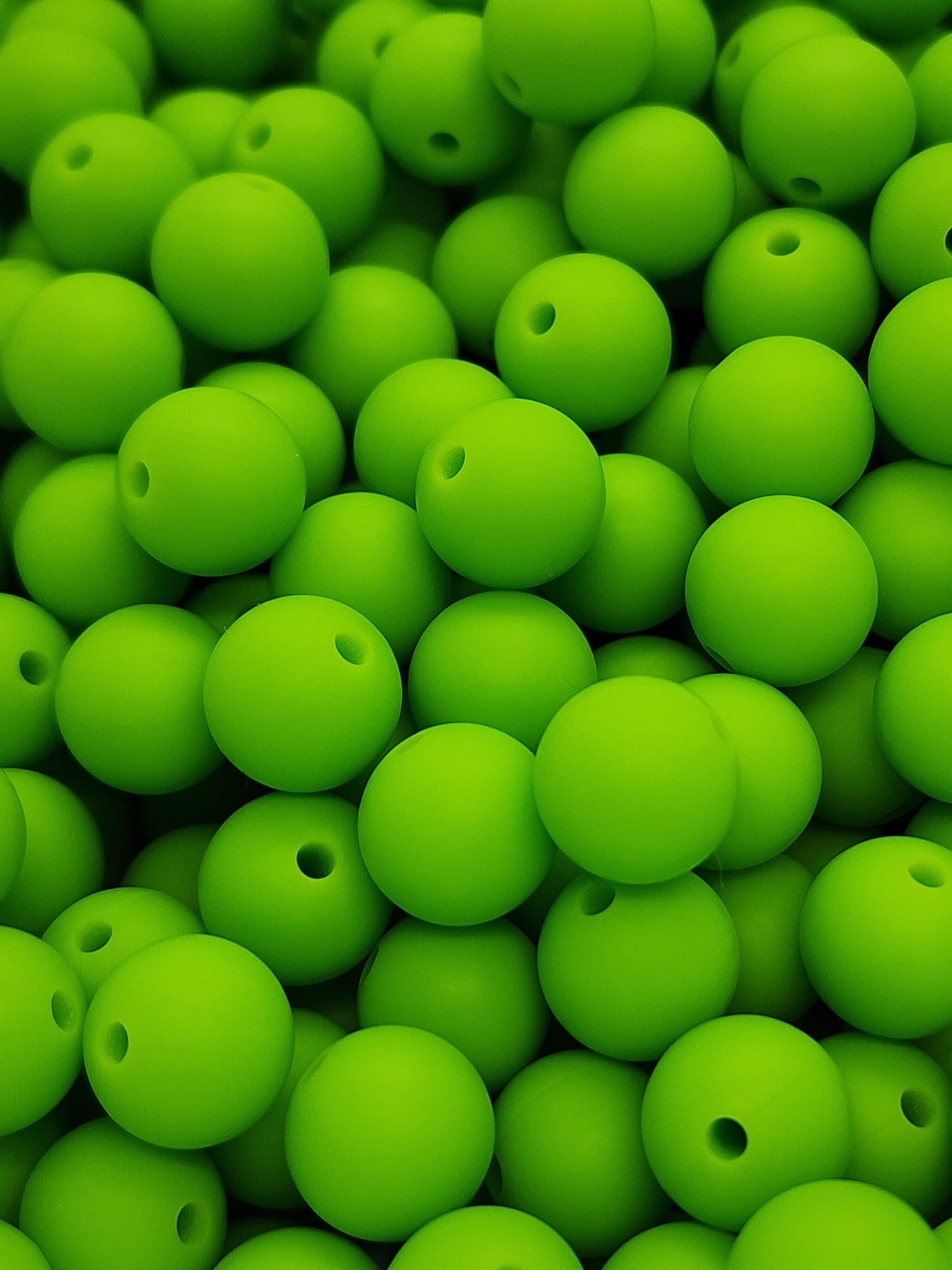 24. Fluorescent Green 12mm Silicone Beads