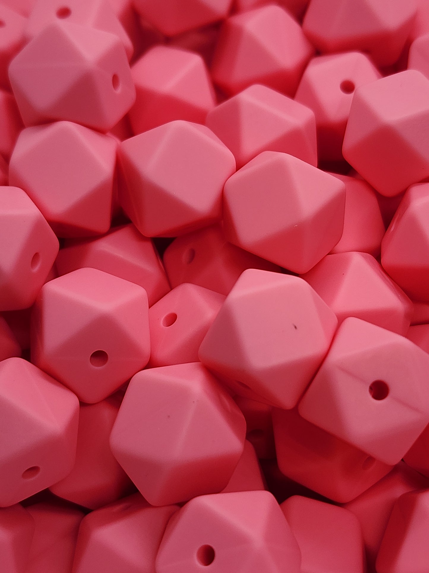 21. Baby Pink Hexagon Silicone Beads