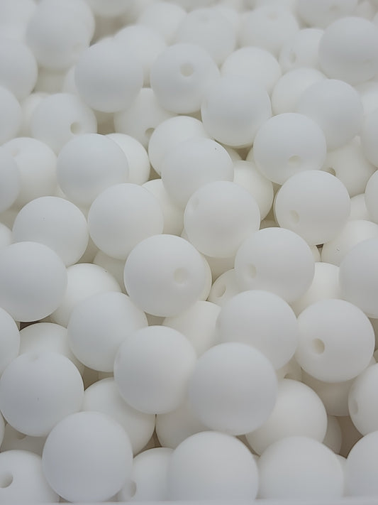 7. White 12mm Silicone Beads