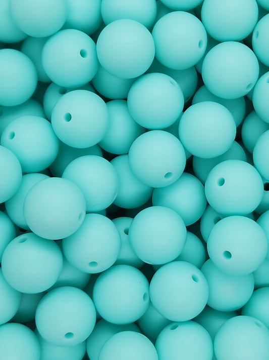 6. Blue Green 15mm Silicone Beads