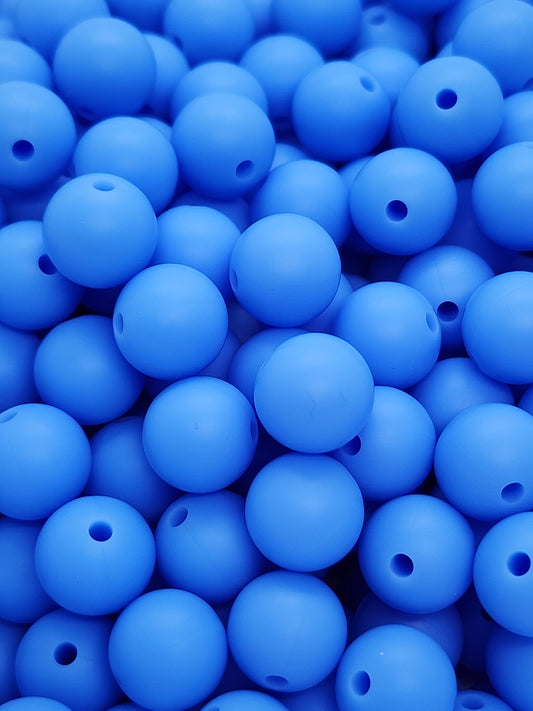 8. Blue 12mm Silicone Beads