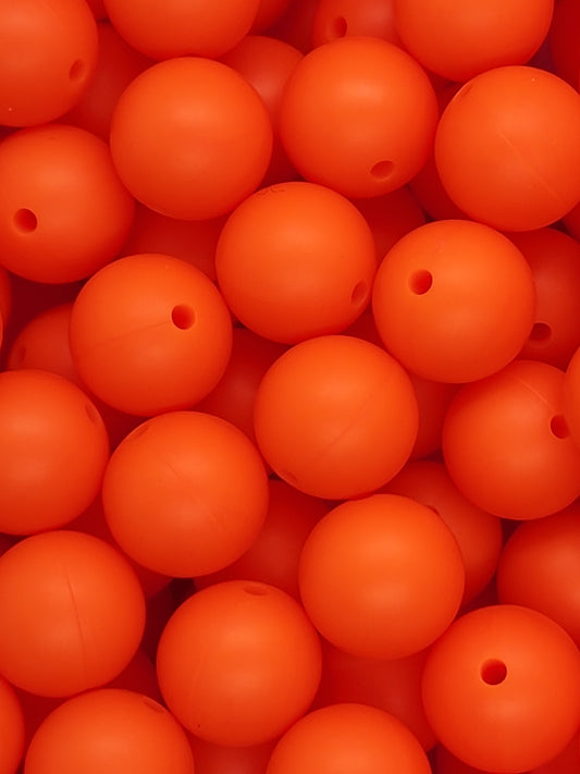 16. Orange 15mm Silicone Beads