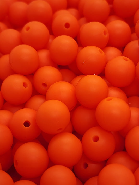 16. Orange 12mm Silicone Beads