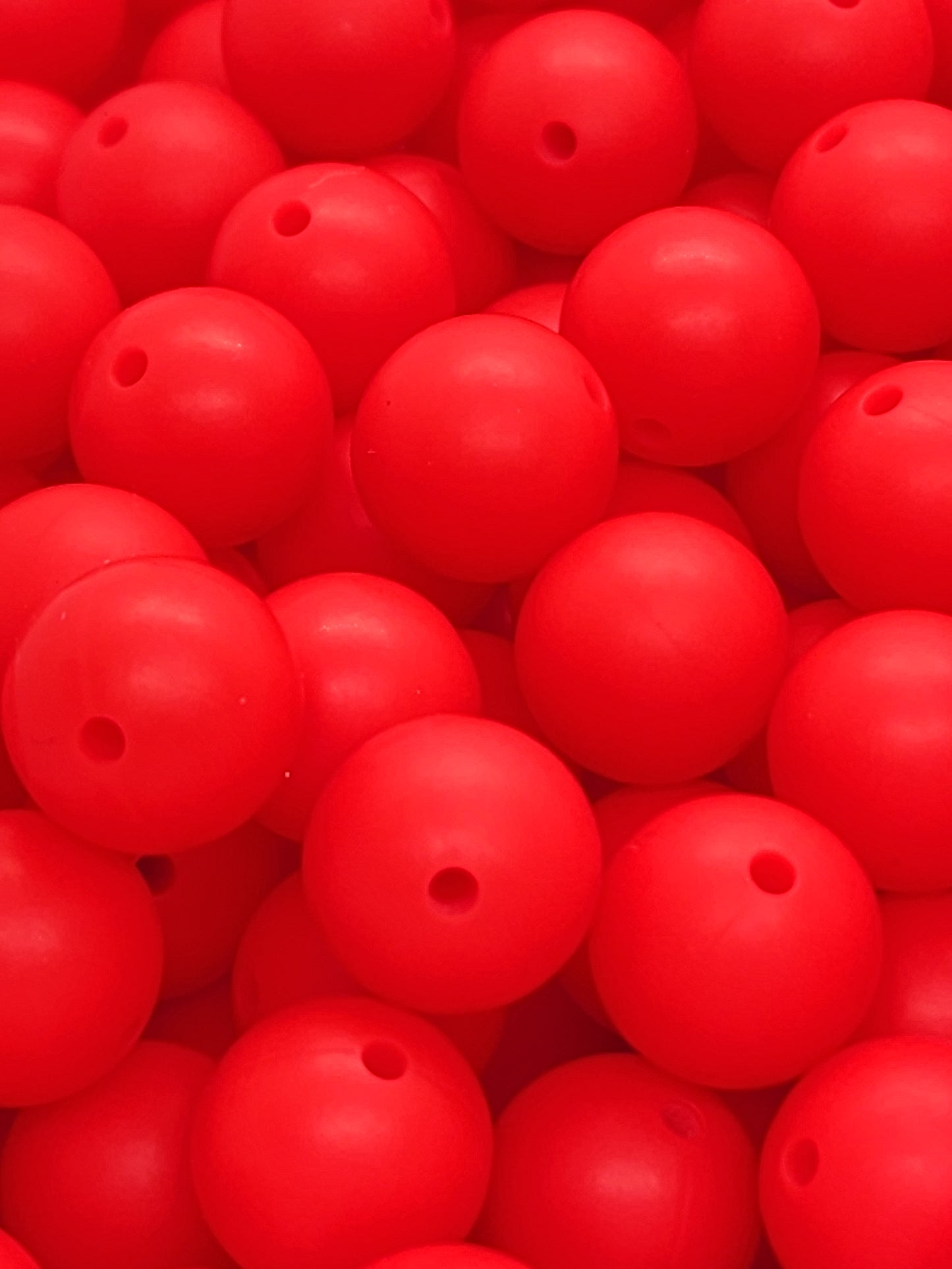 Cherry Red 15mm Silicone Beads