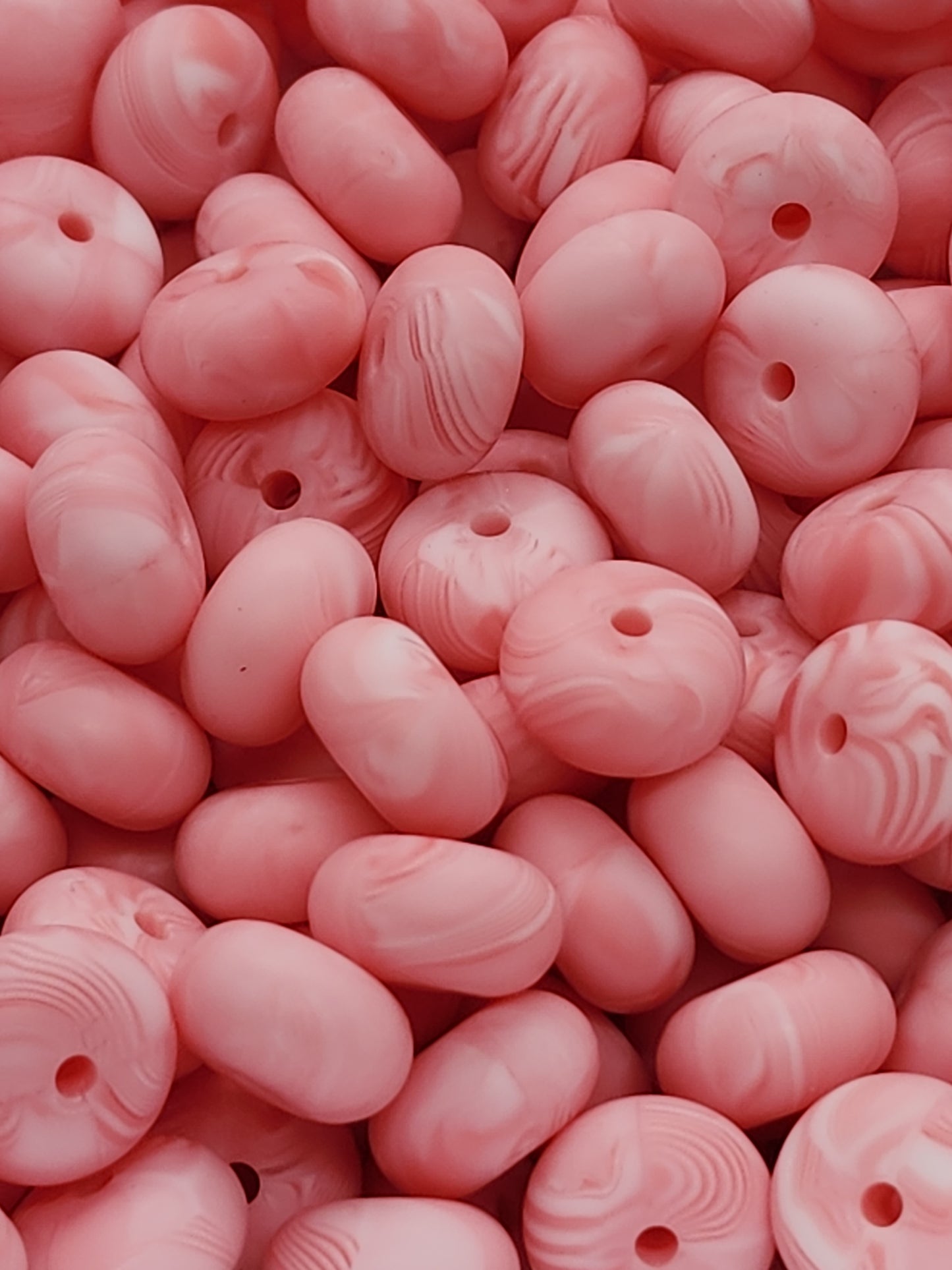 23. Marble Pink Abacus Silicone Beads