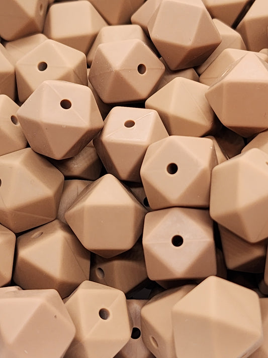 14. Brown Hexagon Silicone Beads