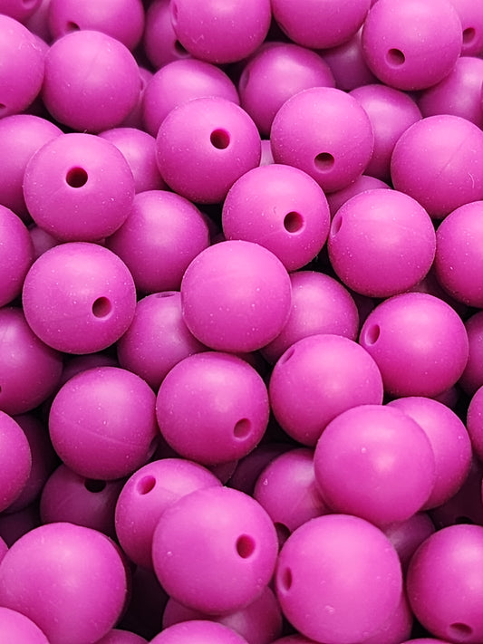 2. Magenta 12mm Silicone Beads