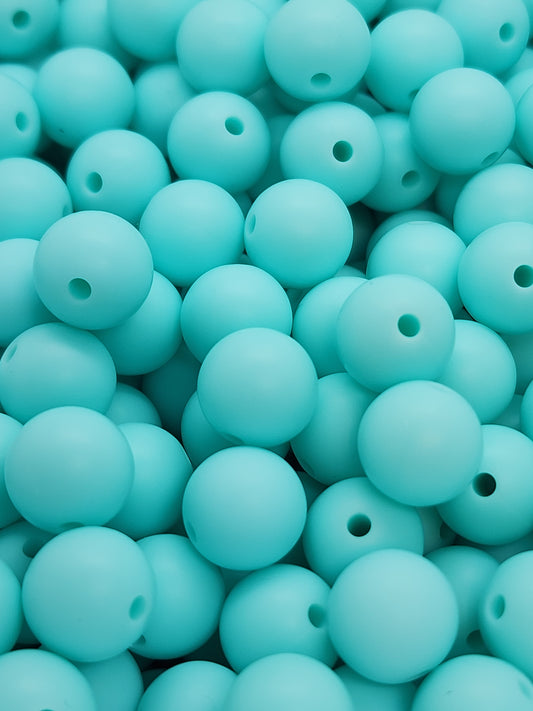 6. Blue Green 12mm Silicone Beads