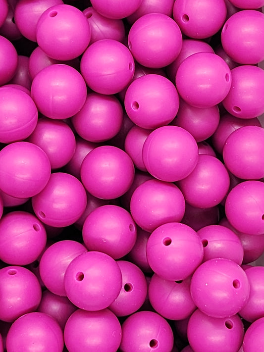 2. Magenta 15mm Silicone Beads