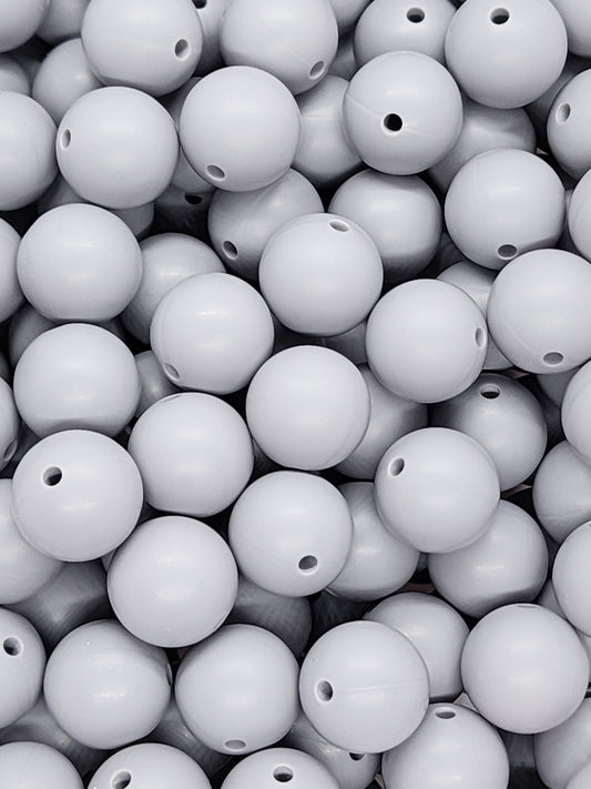 12. Light Grey 15mm Silicone Beads