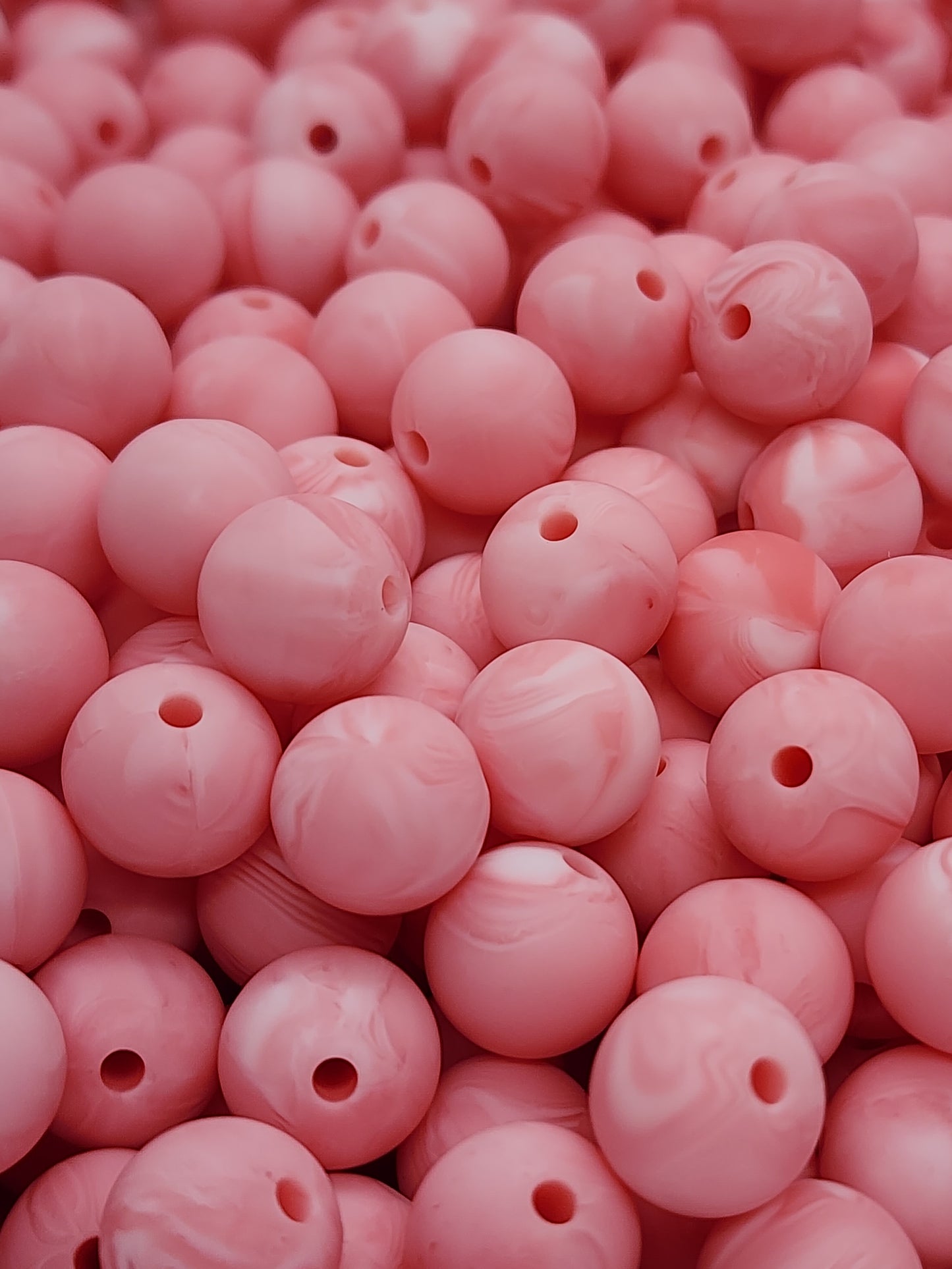 25. Marble Pink 12mm Silicone Beads