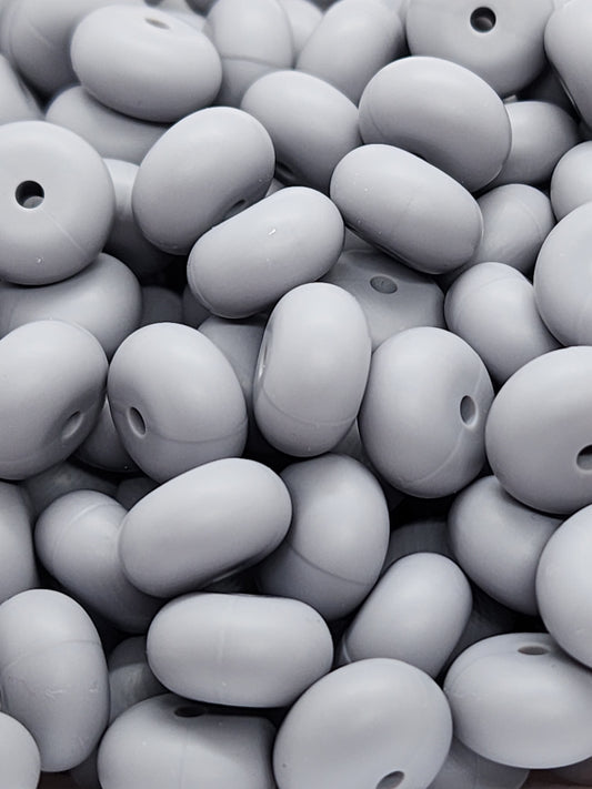 12. Light Grey Abacus Silicone Beads