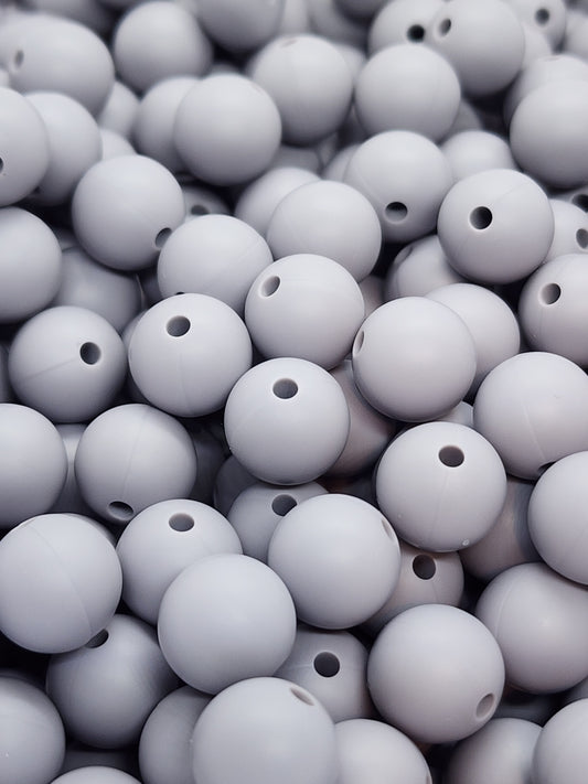 12. Light Grey 12mm Silicone Beads