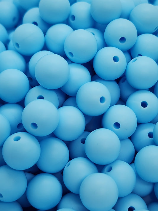 9. Lake Blue 12mm Silicone Beads