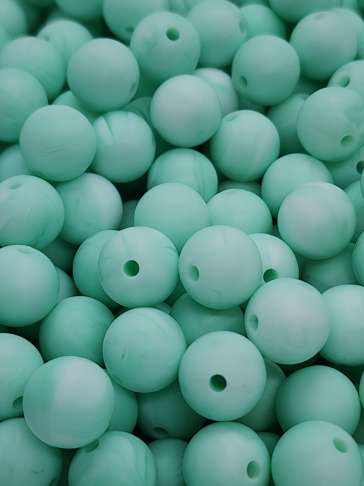 30. Marble Mint 12mm Silicone Beads