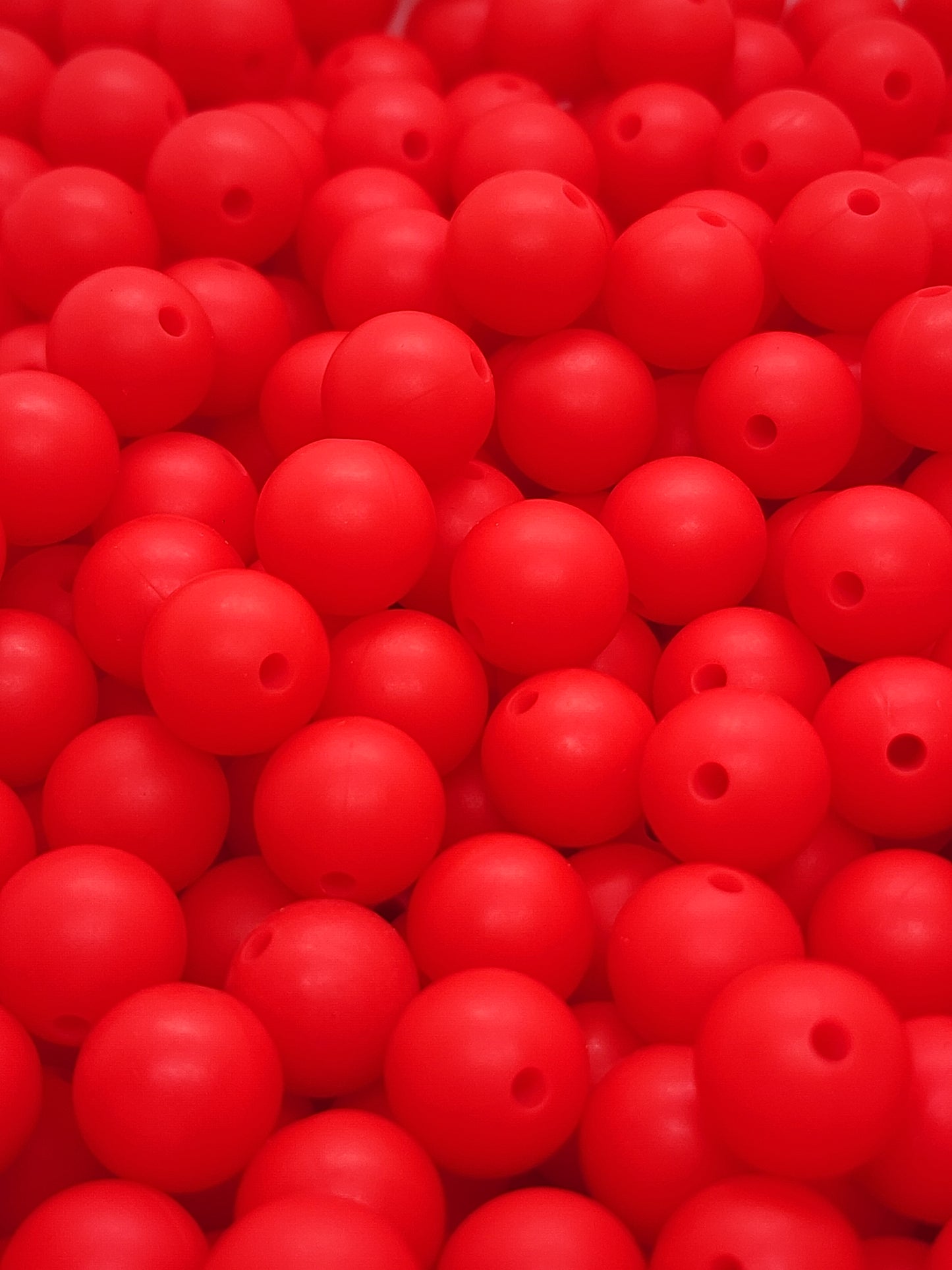 Cherry Red 12mm Silicone Beads