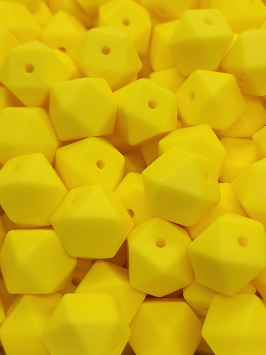13. Yellow Hexagon Silicone Beads