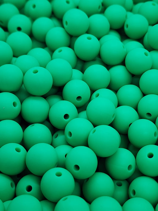 5. Emerald Green 12mm Silicone Beadd