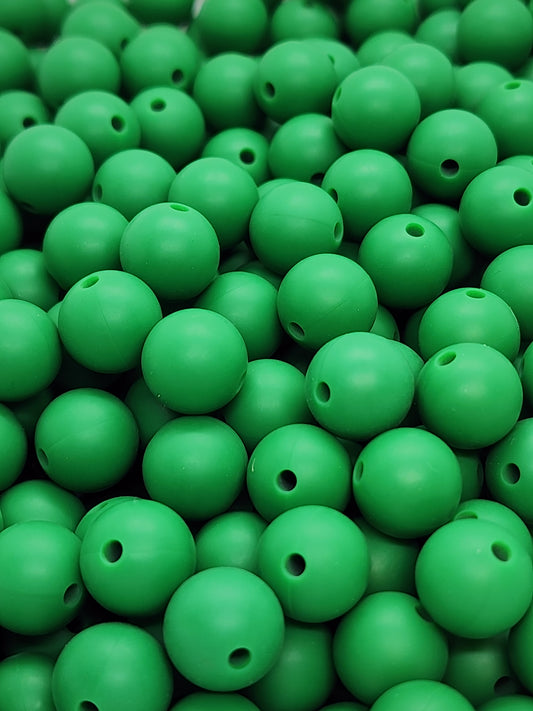 10. Green 12mm Silicone Beads