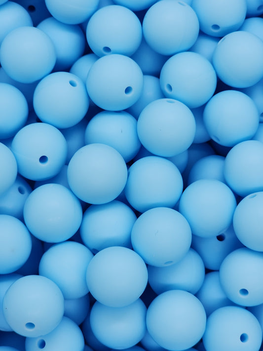 9. Lake Blue 15mm Silicone Beads