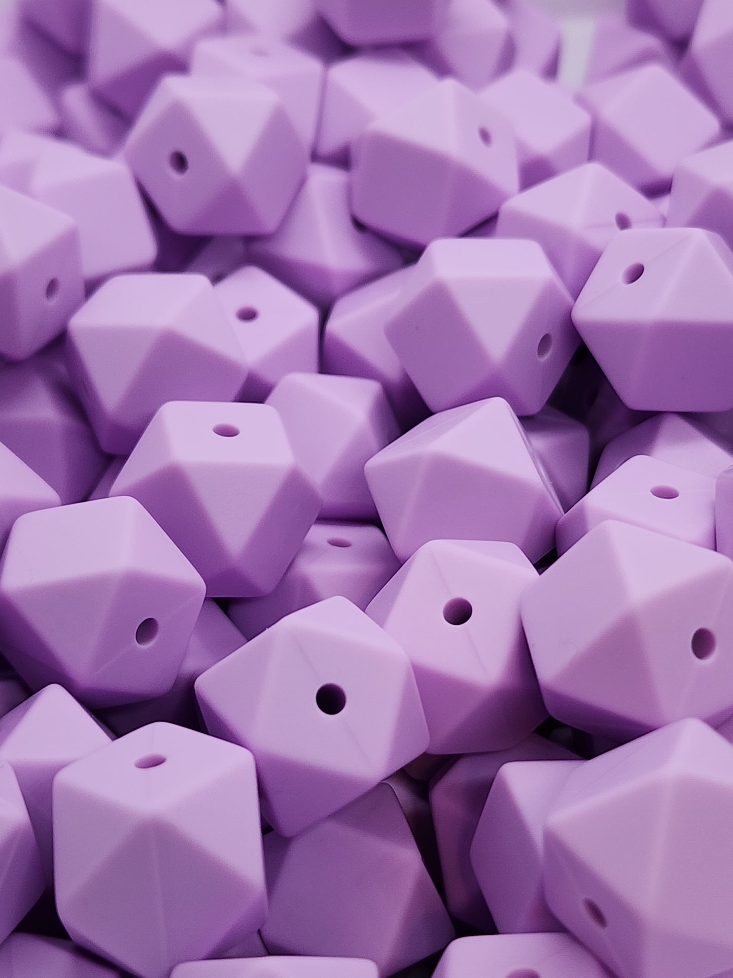 17. Lavender Hexagon Silicone Beads