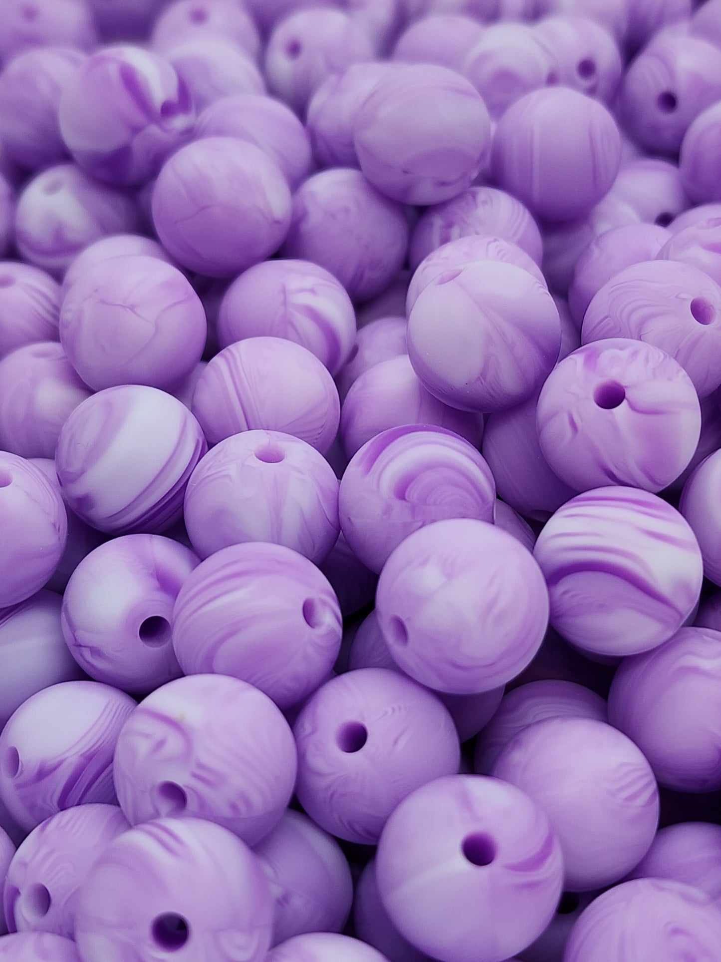 31. Marble Purple 12mm Silicone Beads