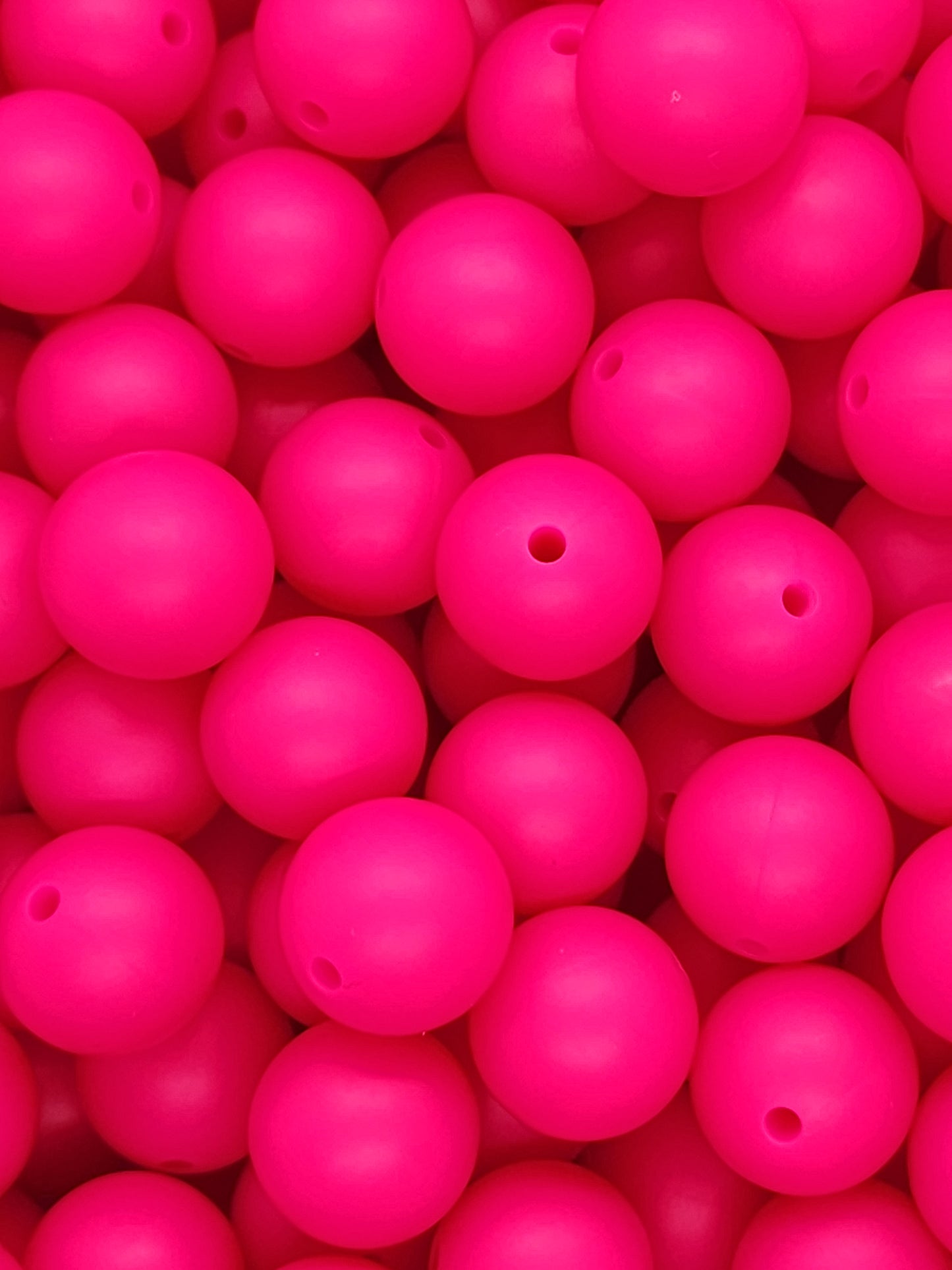 27. Hot Pink 15mm Silicone Beads