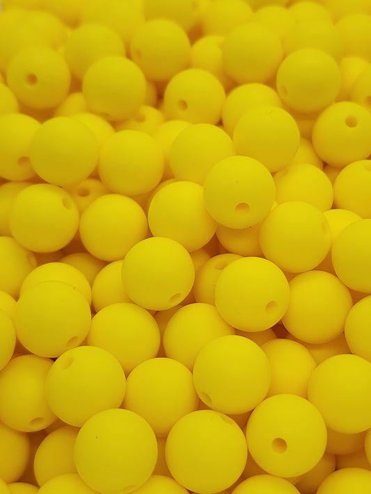 13. Yellow 12mm Silicone Beads
