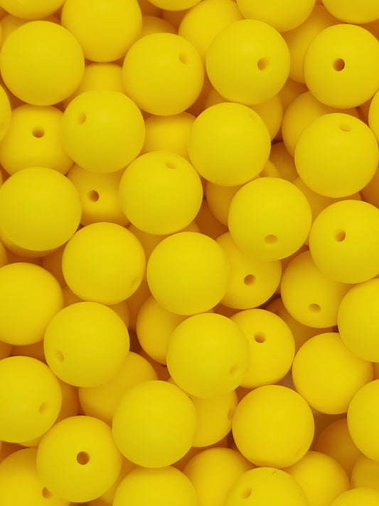 13. Yellow 15mm Silicone Beads