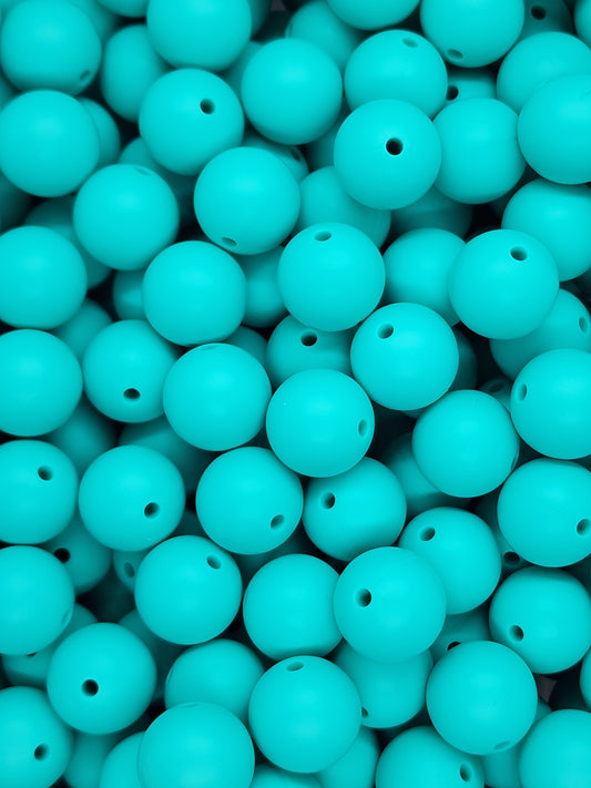4. Turquoise 15mm Silicone Beads