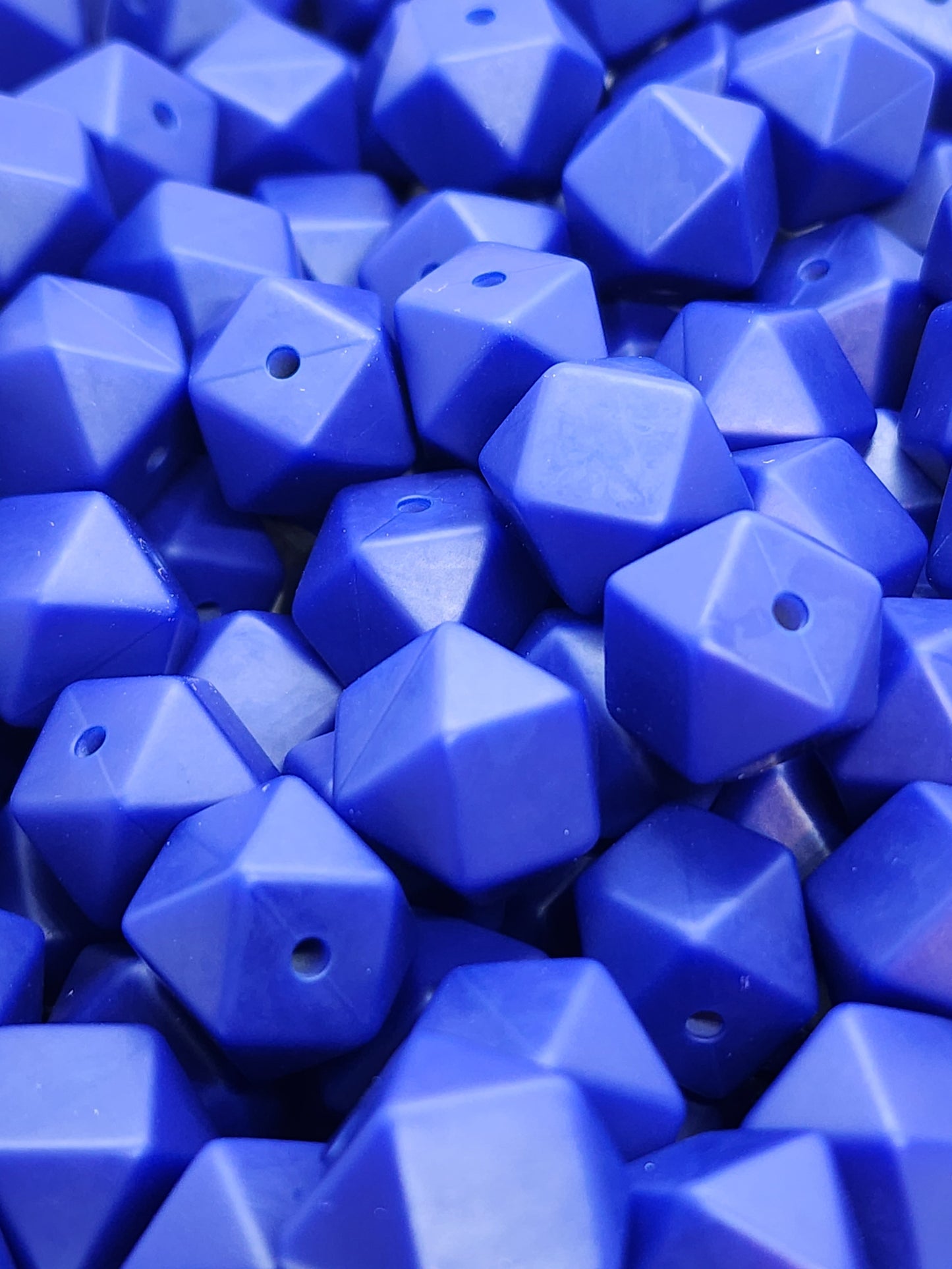 25. Navy Blue Hexagon Silicone Beads